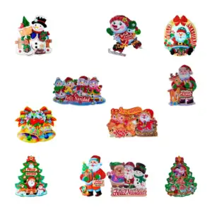 1pza Adorno colgante chico de cartón con diseño navideño, efecto 3d y…