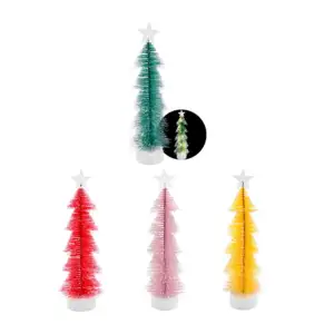Árbol navideño decorativo, de 30cm y con base plástica led, colores v…
