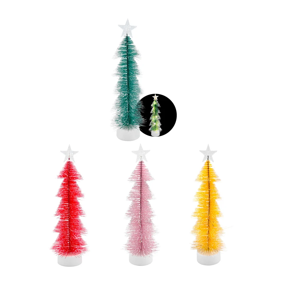 Árbol navideño decorativo, de 30cm y con base plástica led, colores v…