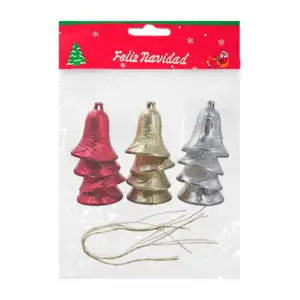 Paquete con 12 adornos colgantes con forma de campanas navideñas, 5cm…
