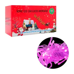 Serie navideña de 5m con cable transparente y 100 luces en color mora…