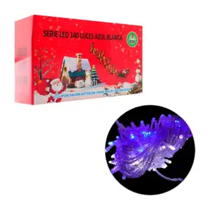 Serie navideña de 7m con cable transparente y 140 luces en color azul…