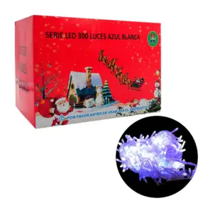 Serie navideña de 15m con cable transparente y 300 luces en color azu…