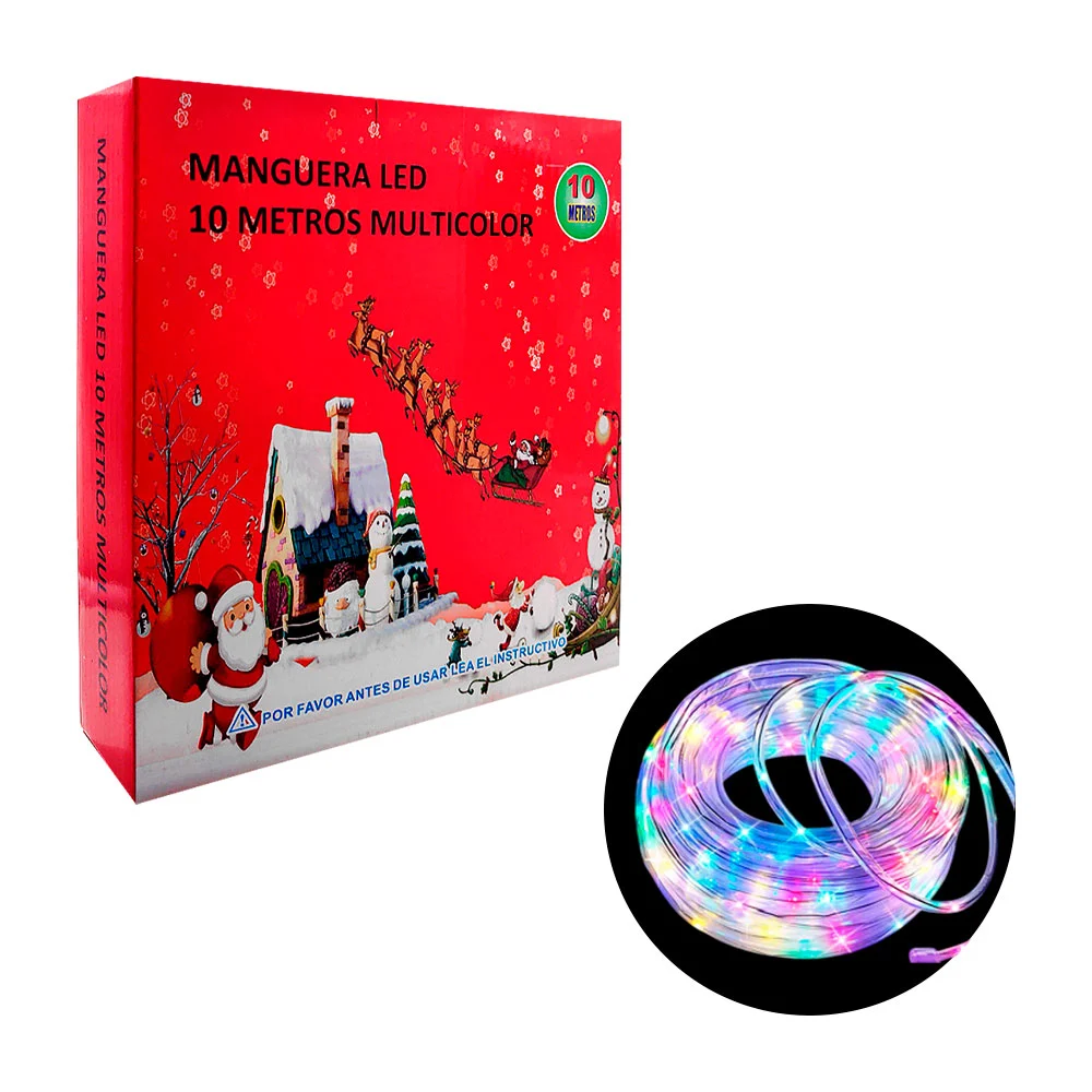 Manguera led de 10 metros en tono multicolor para decoración navideña…