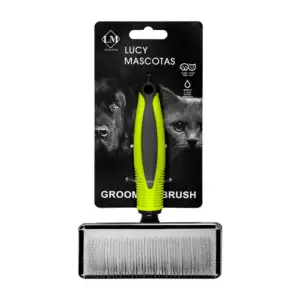 Cepillo removedor de pelo para mascotas, cerdas metálicas, ergonómico…
