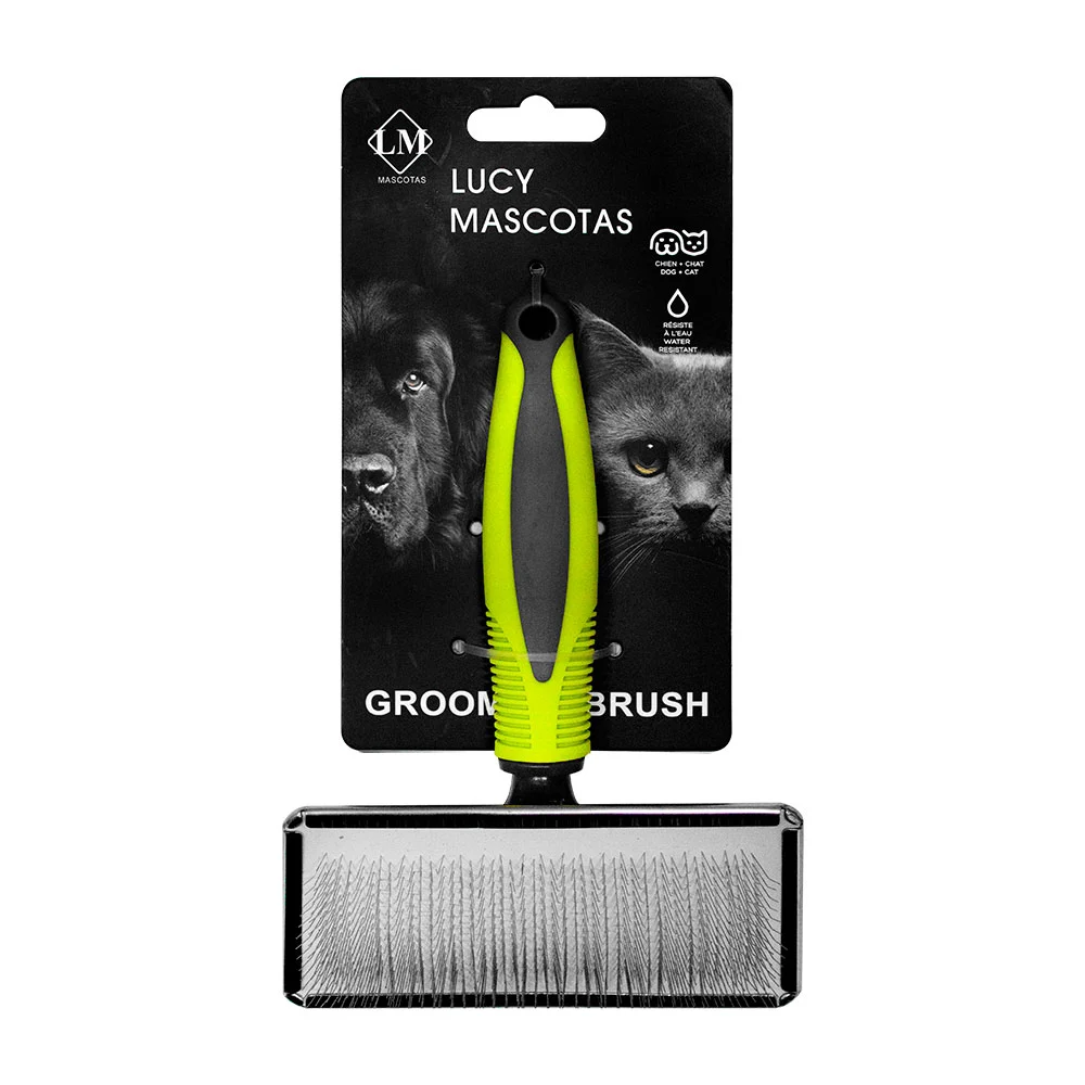 Cepillo removedor de pelo para mascotas, cerdas metálicas, ergonómico…