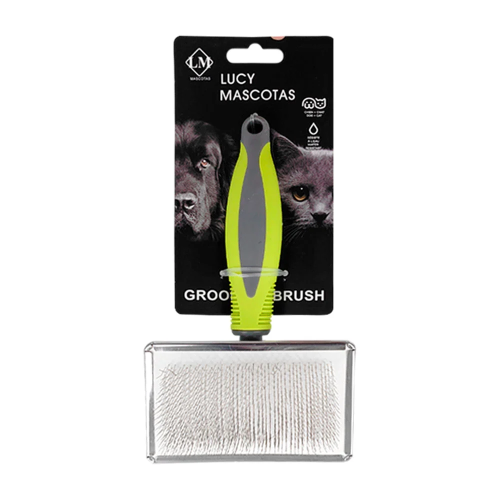 Cepillo grande removedor de pelo, cerdas metálicas, mango ergonómico,…