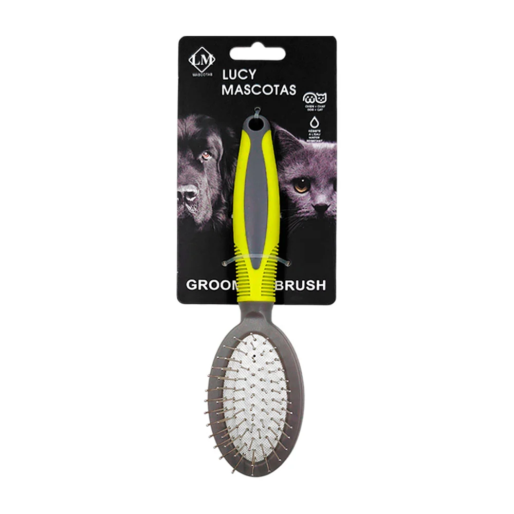 Cepillo para mascotas con cerdas metálicas suaves, mango ergonómico /…