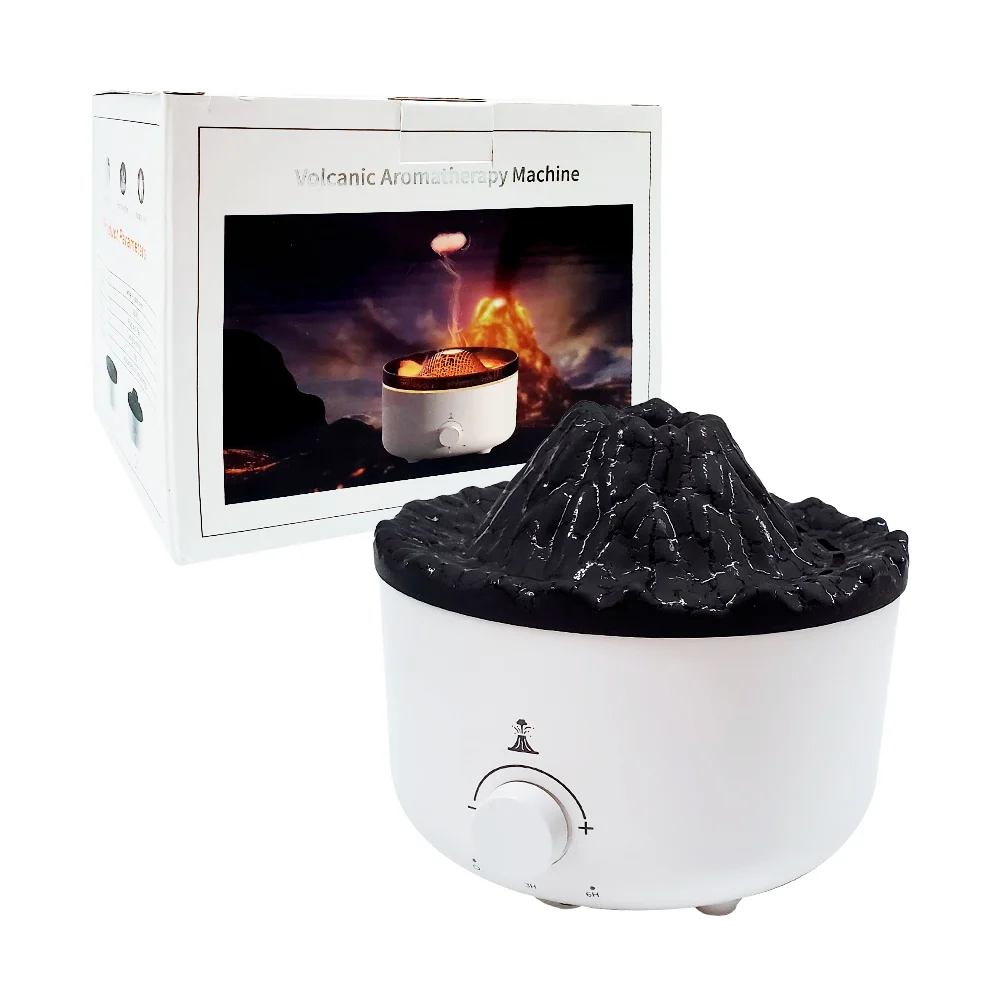 Humidificador en forma de volcán con efecto de lava + luz led y contr…