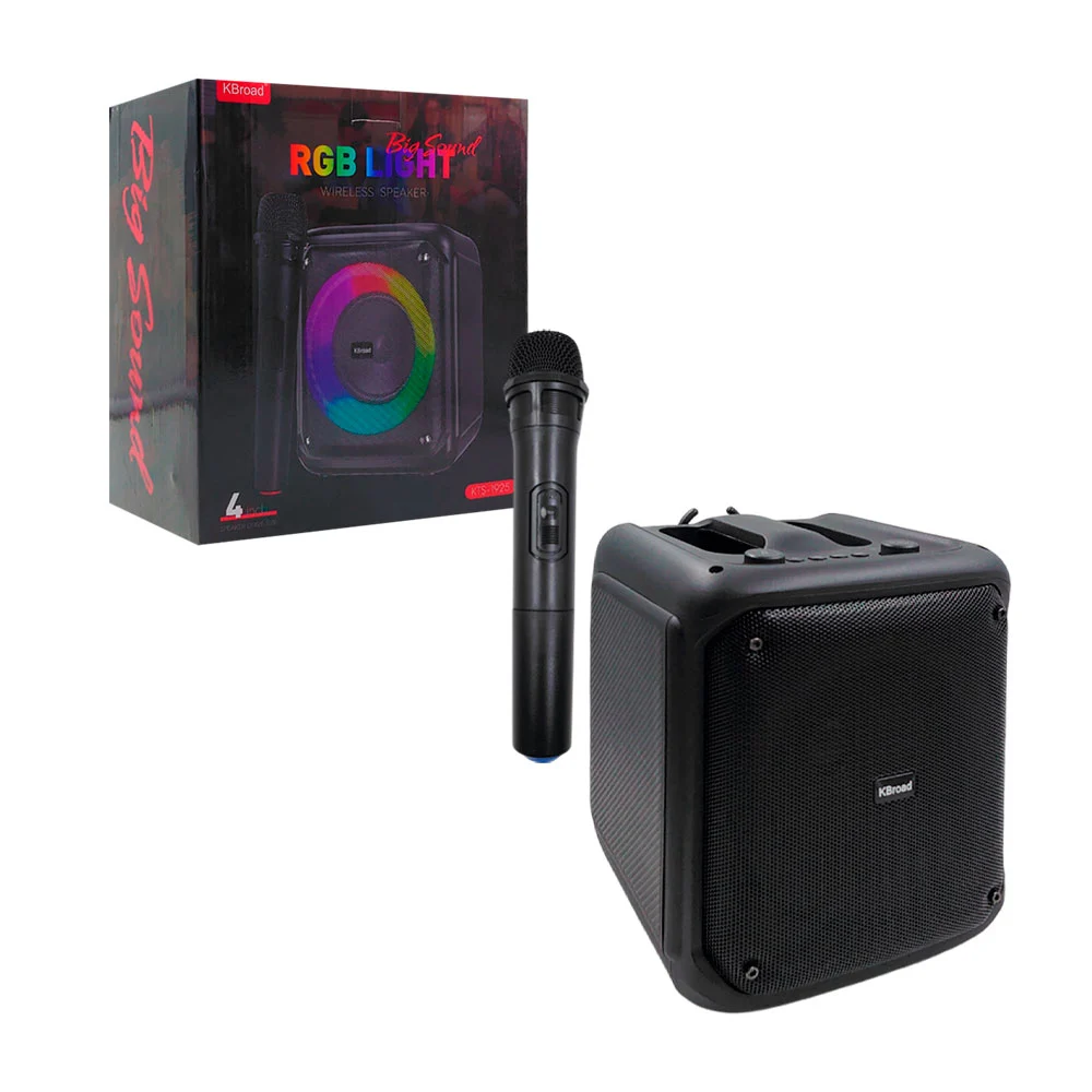 Bocina de 4in portátil, inalámbrica bluetooth con luz rgb + micrófono…