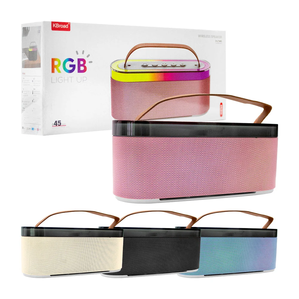 Bocina pequeña portátil inalámbrica con luz rgb sonido 360, color sur…