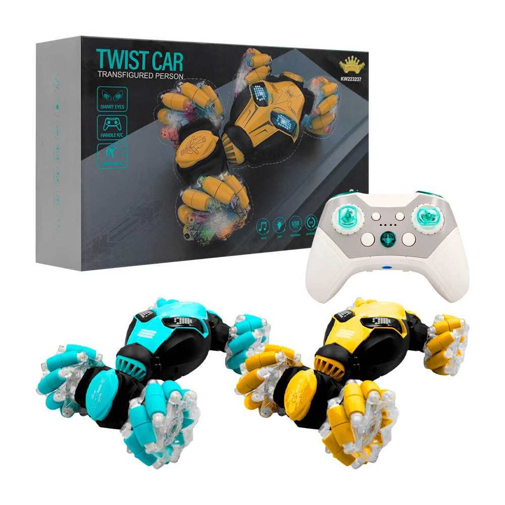 Carro twist car a control remoto y reloj + luces, música y rotación d…