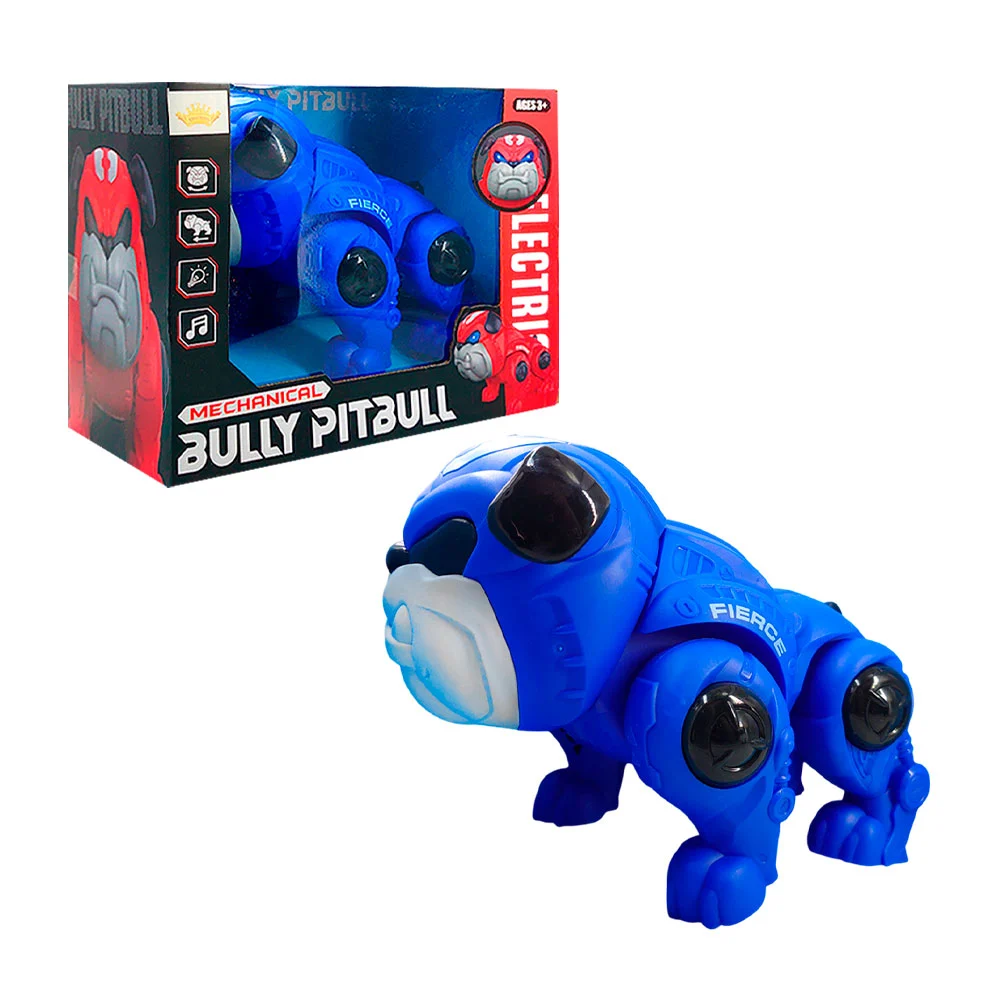 Juguete móvil con forma de perro robot bully pitbull + luces y música…