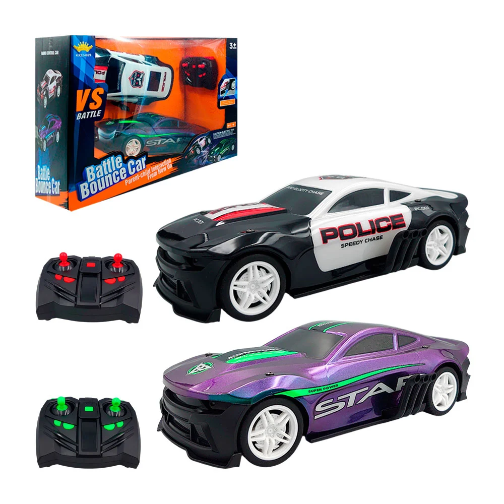 Set de 2 carros deportivo - patrulla a control remoto / battle bounce…