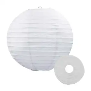Pantalla tipo farol de papel china del #14 en color blanco / 3g