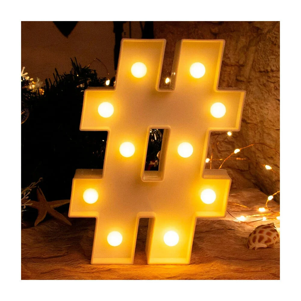 Lámpara decorativa 3D ele-gate en forma de símbolo numeral gato con l…