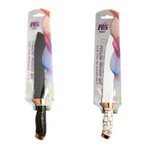 Cuchillo tipo sierra con mango de plástico con efecto marmoleado / hu…