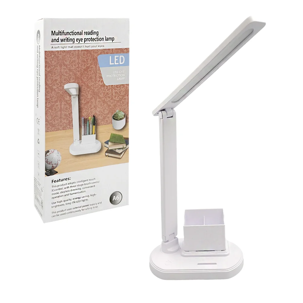 Lámpara led plegable con portalápices para escritorio, 7w, 28cm / a6 …