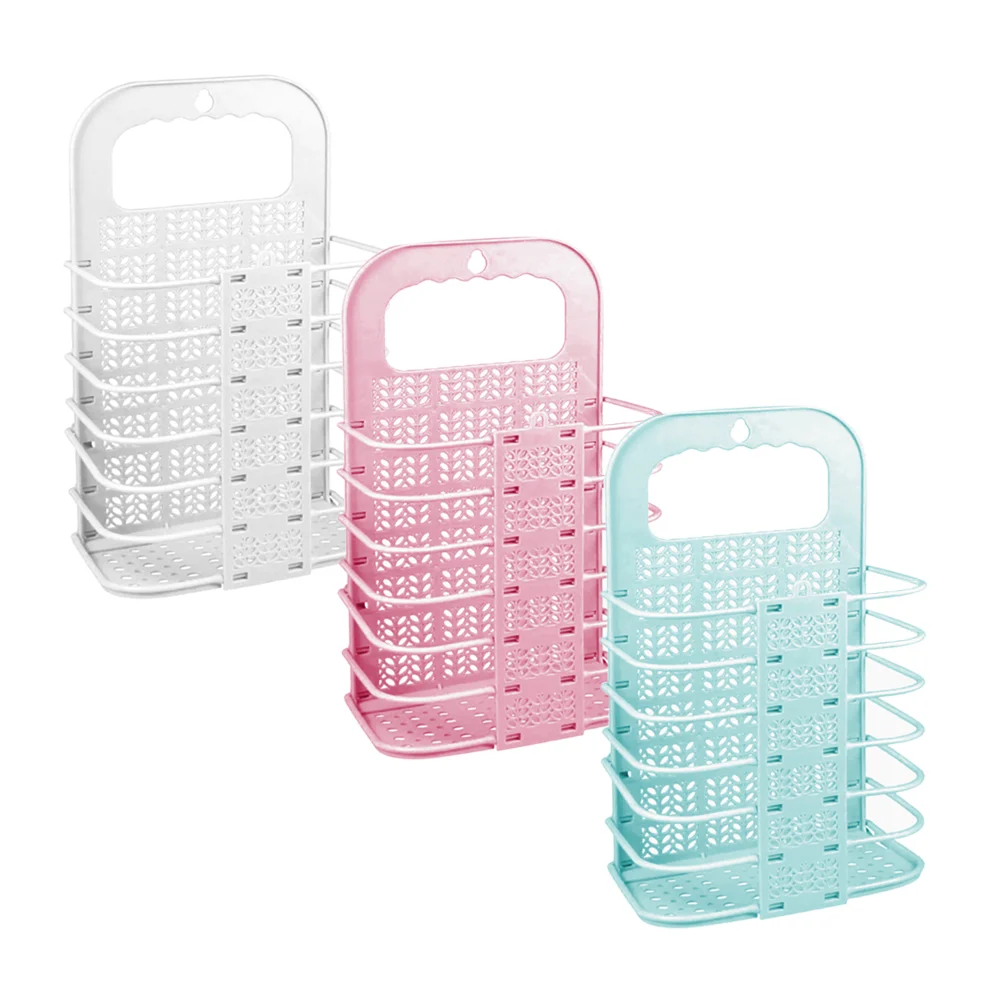 Canasta plegable colgante de plástico para accesorios de baño, 37.5x2…