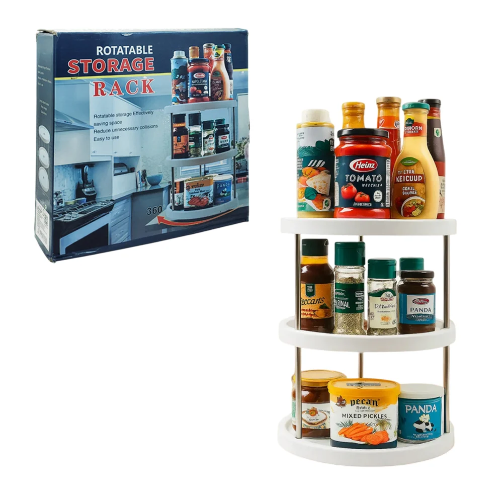 Mini estante organizador de 3 niveles giratorio, 24.8x32cm / storage …