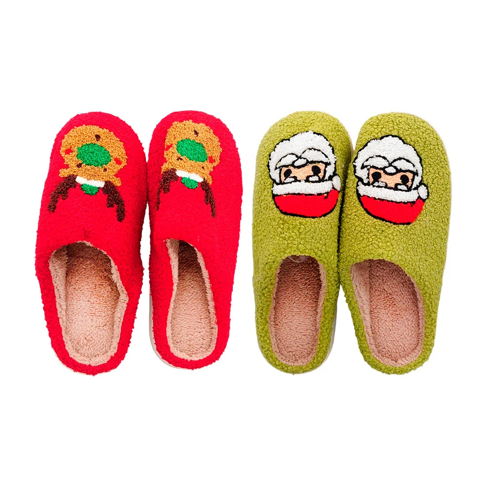 Par de pantuflas afelpadas navideñas para adulto, variedad de modelos…
