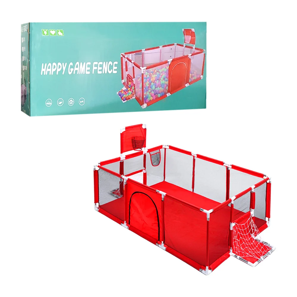 Corral rectangular con multijuegos con canasta y portería para bebé /…