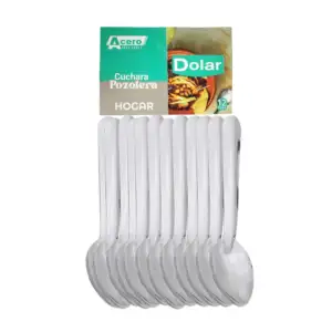 Paquete con 12 cucharas de acero inoxidable, mango amplio con diseño …