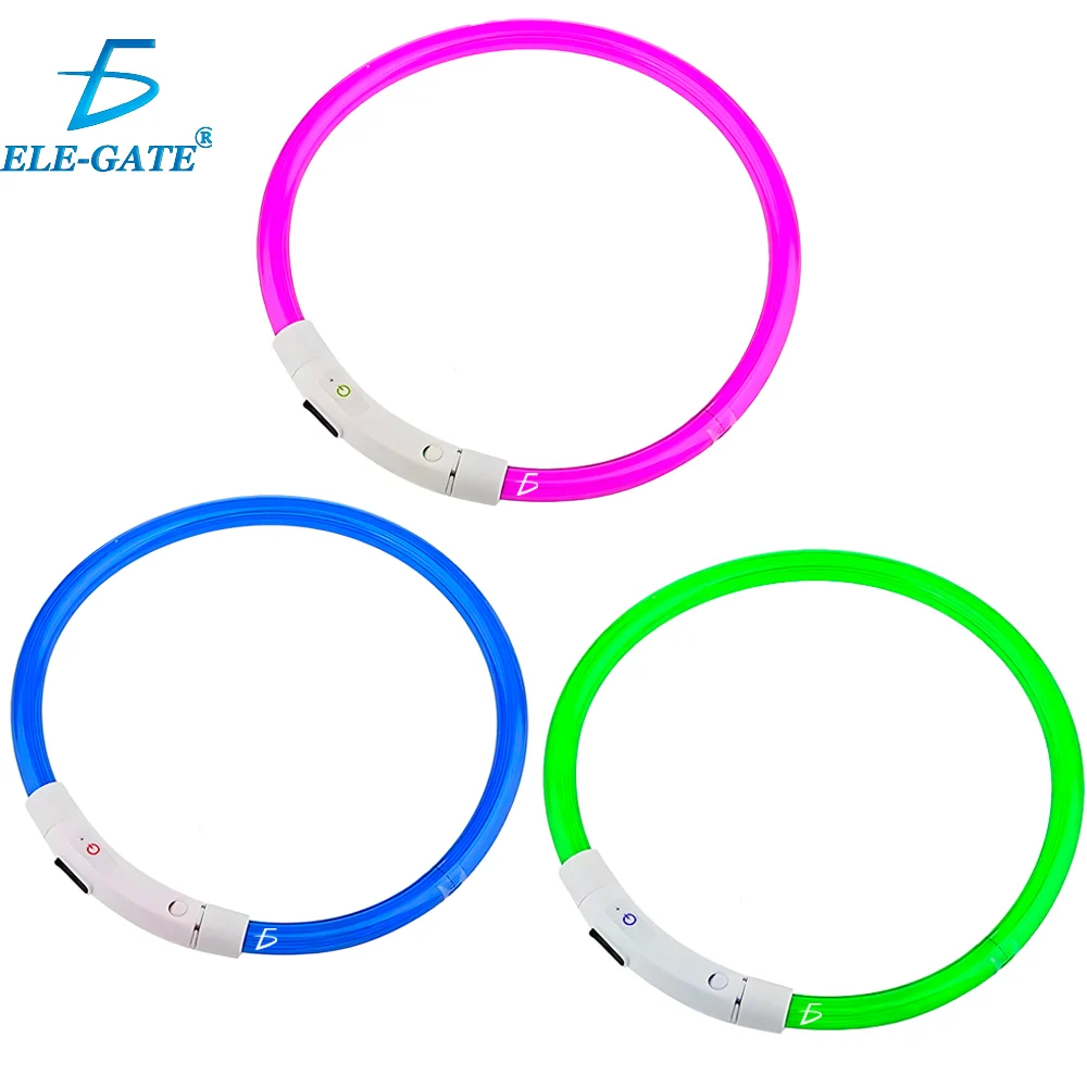 1pza Collar ajustable ele-gate talla mediano 50cm con luz led para ma…
