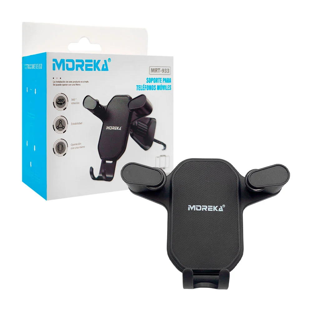Soporte universal de teléfono moreka con bloqueo de 3 garras y gancho…