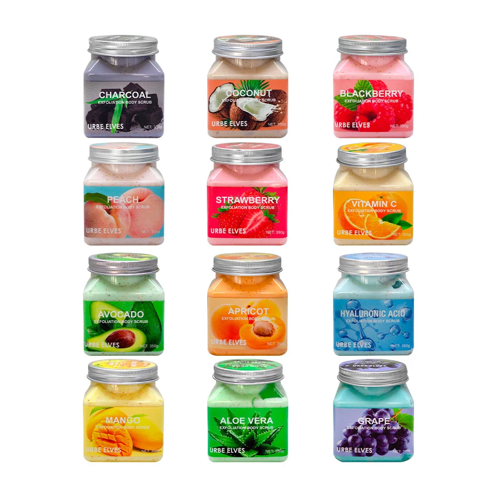 Crema exfoliante corporal con extracto de frutas, 350g, varios aromas…