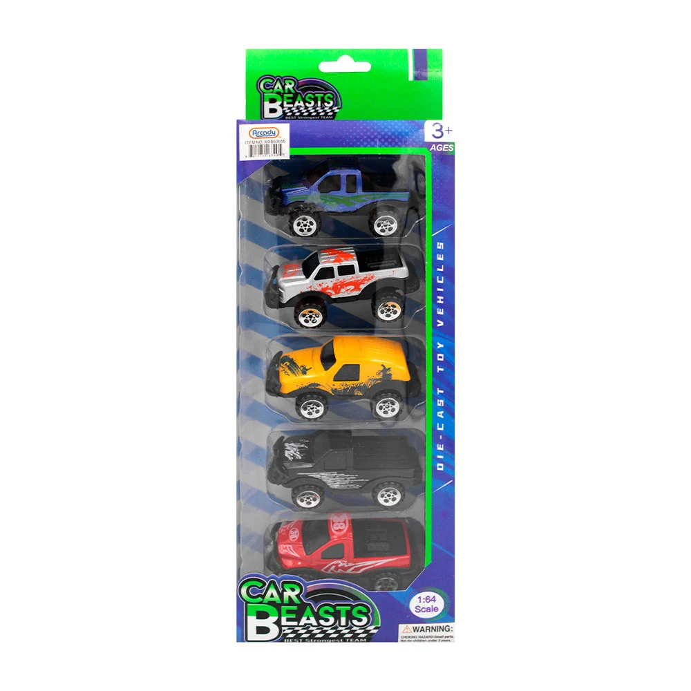 Paquete con 5 carritos bestia de temáticas variadas, surtidos / mxb60…