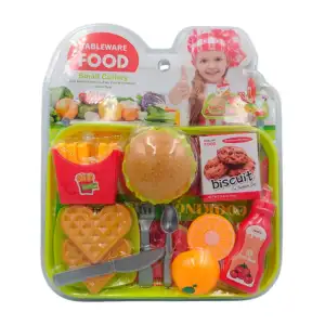 Blíster de comida rápida, con fruta y postre + cubiertos y bandeja / …