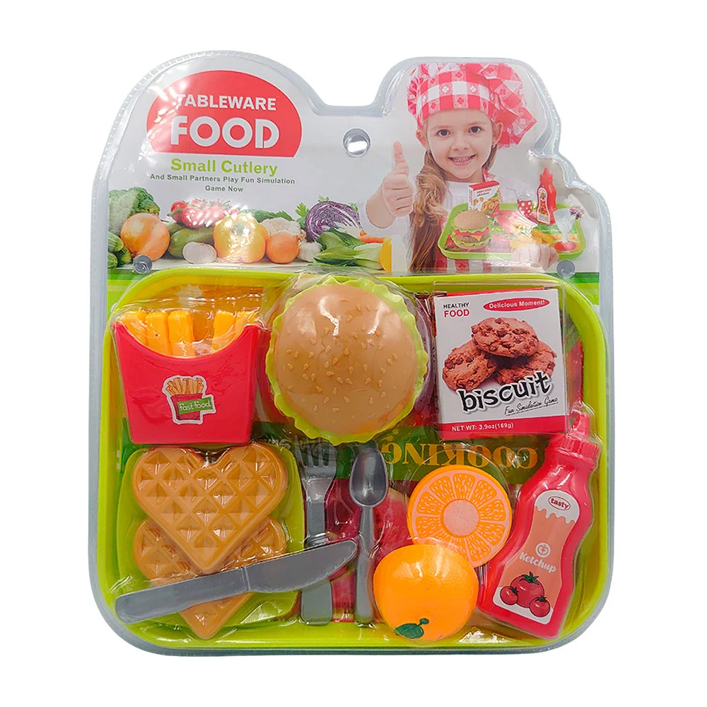 Blíster de comida rápida, con fruta y postre + cubiertos y bandeja / …