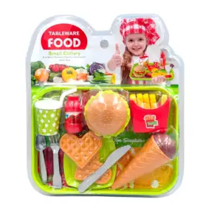 Blíster de comida rápida, hamburguesa, waffles y helado + accesorios …