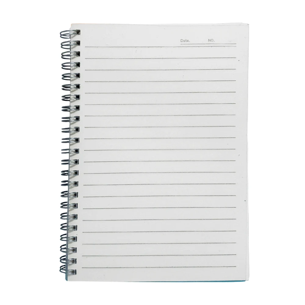 Libreta mediana de pasta transparente, doble espiral  y 80 hojas raya…