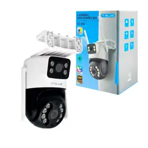 Cámara de vigilancia montable para exterior con dos lentes y a prueba…