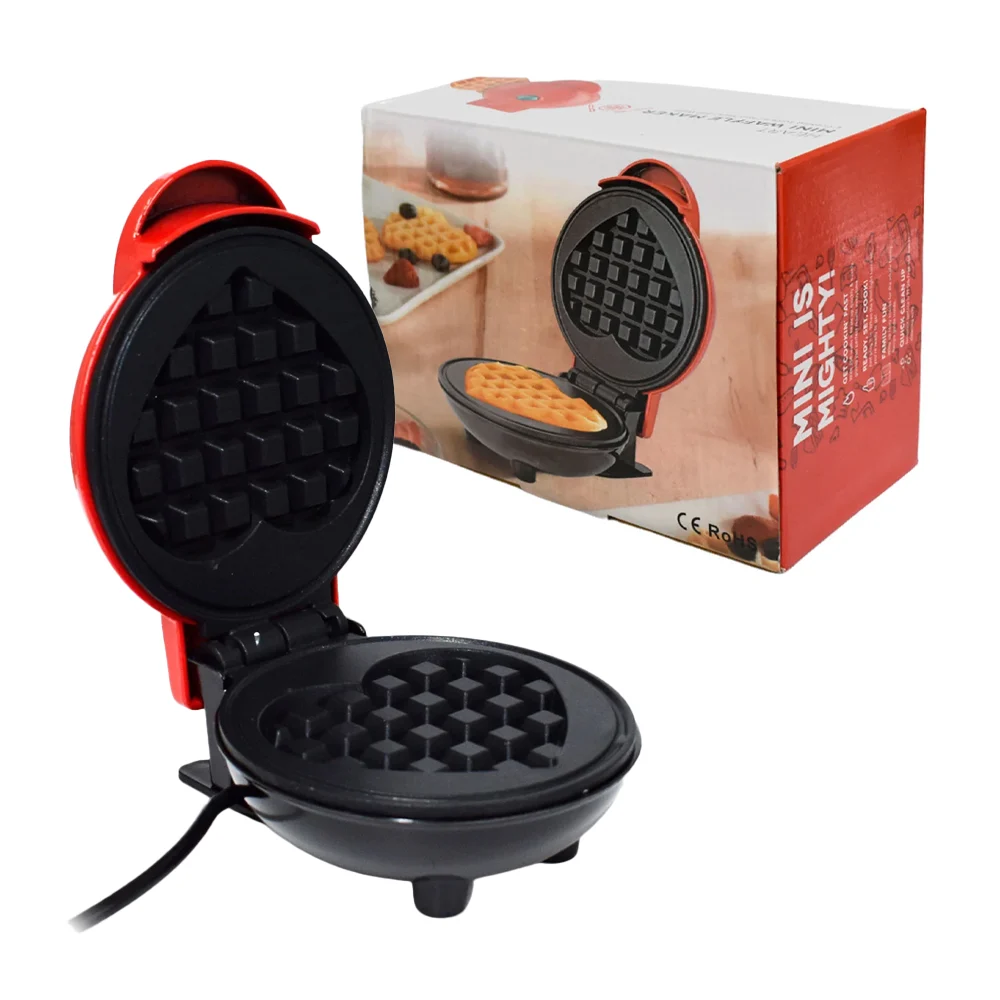 Mini waflera redonda eléctrica para hacer wafles en forma de corazón,…