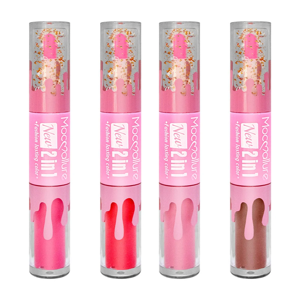 Brillo labial líquido mágico 2 en 1 con labial liquido matte / mocmal…