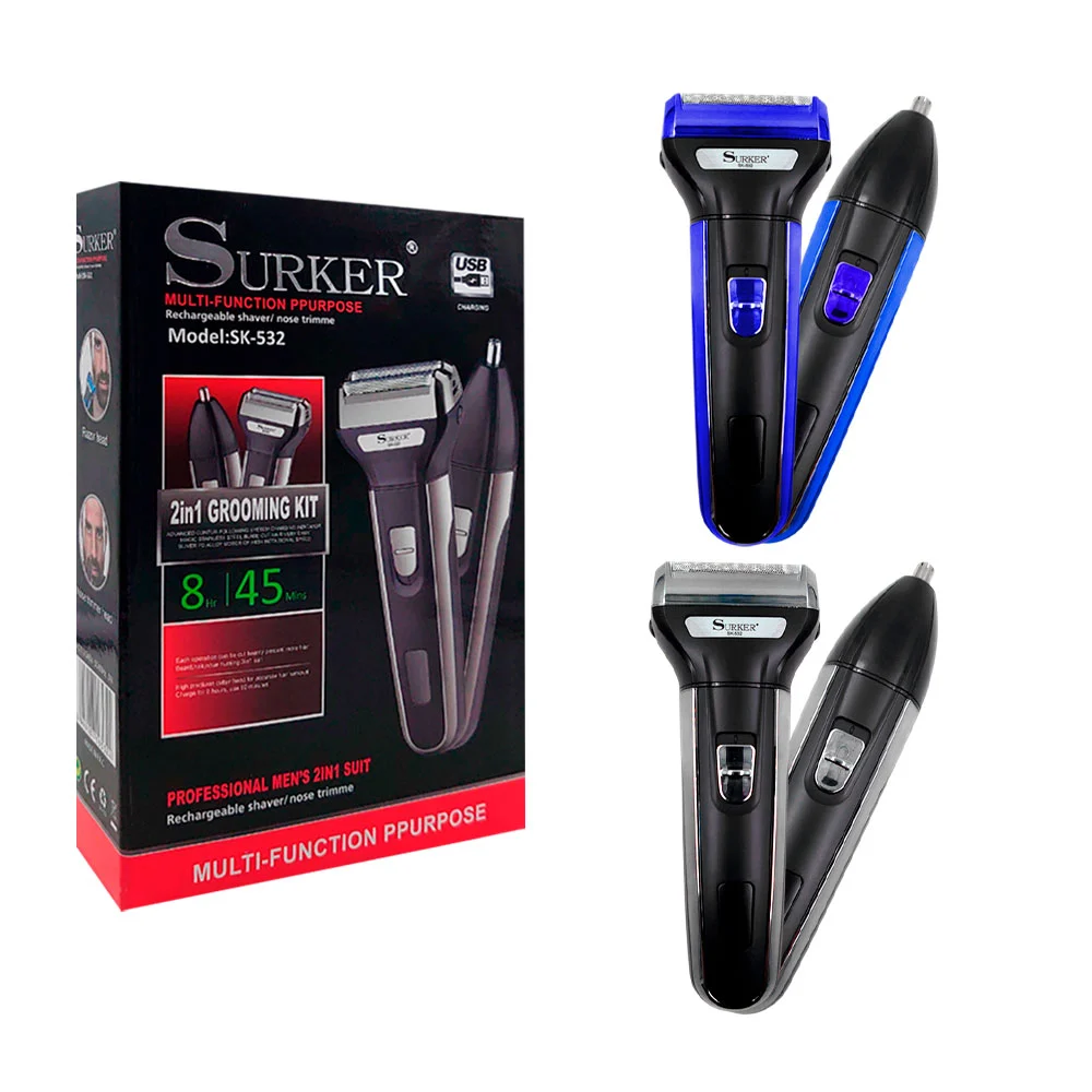 Máquina rasuradora surker 2 en 1 para la barba y nariz / multi-functi…