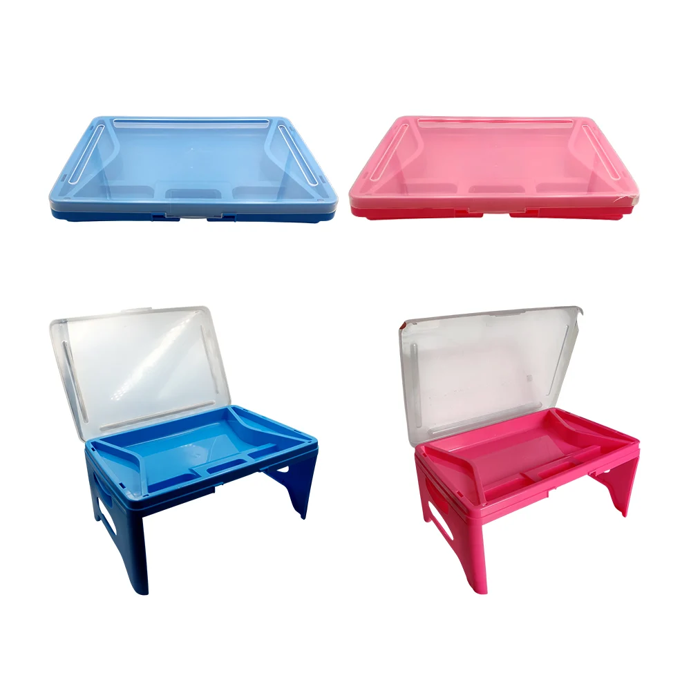Mini mesa plegable con almacenador de 5 divisiones, 45x30x20cm / 343h