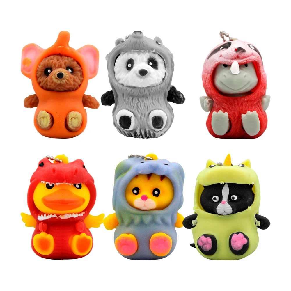Llavero squeeze juguete antiestrés con forma de animalito con disfraz…