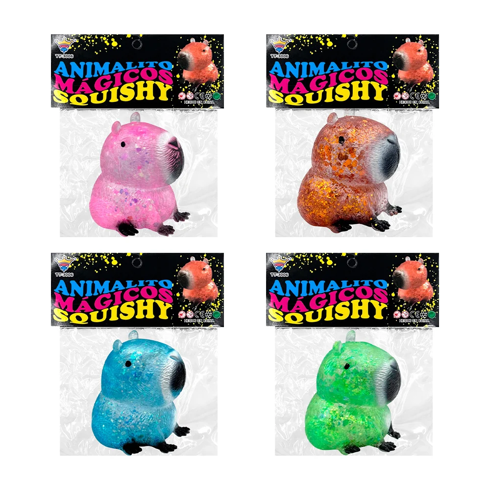 1pza Squeeze de juguete antiestrés en forma de capibara con brillanti…