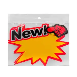 Paquete con 10 letreros de onomatopeya con leyenda de new y emoji, 15…