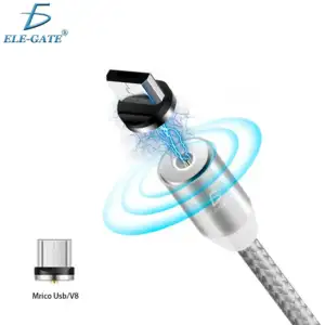 Cable magnético mallado de carga con salida v8 e iluminación rgb / wi…