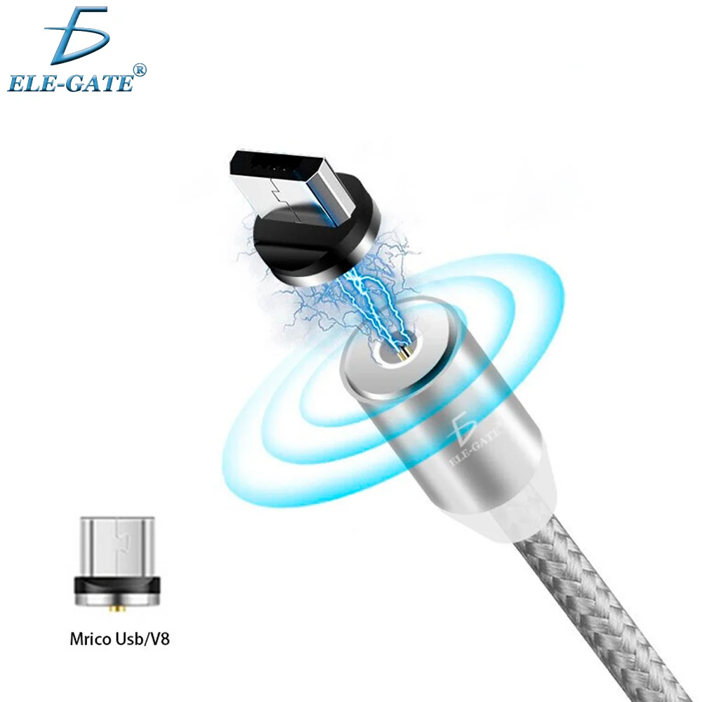 Cable magnético mallado de carga con salida v8 e iluminación rgb / wi…