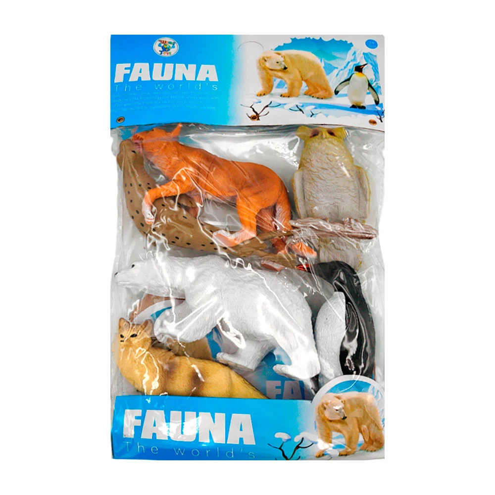 Paquete con 6 animales polares chicos de plástico / wt1103 / fauna th…