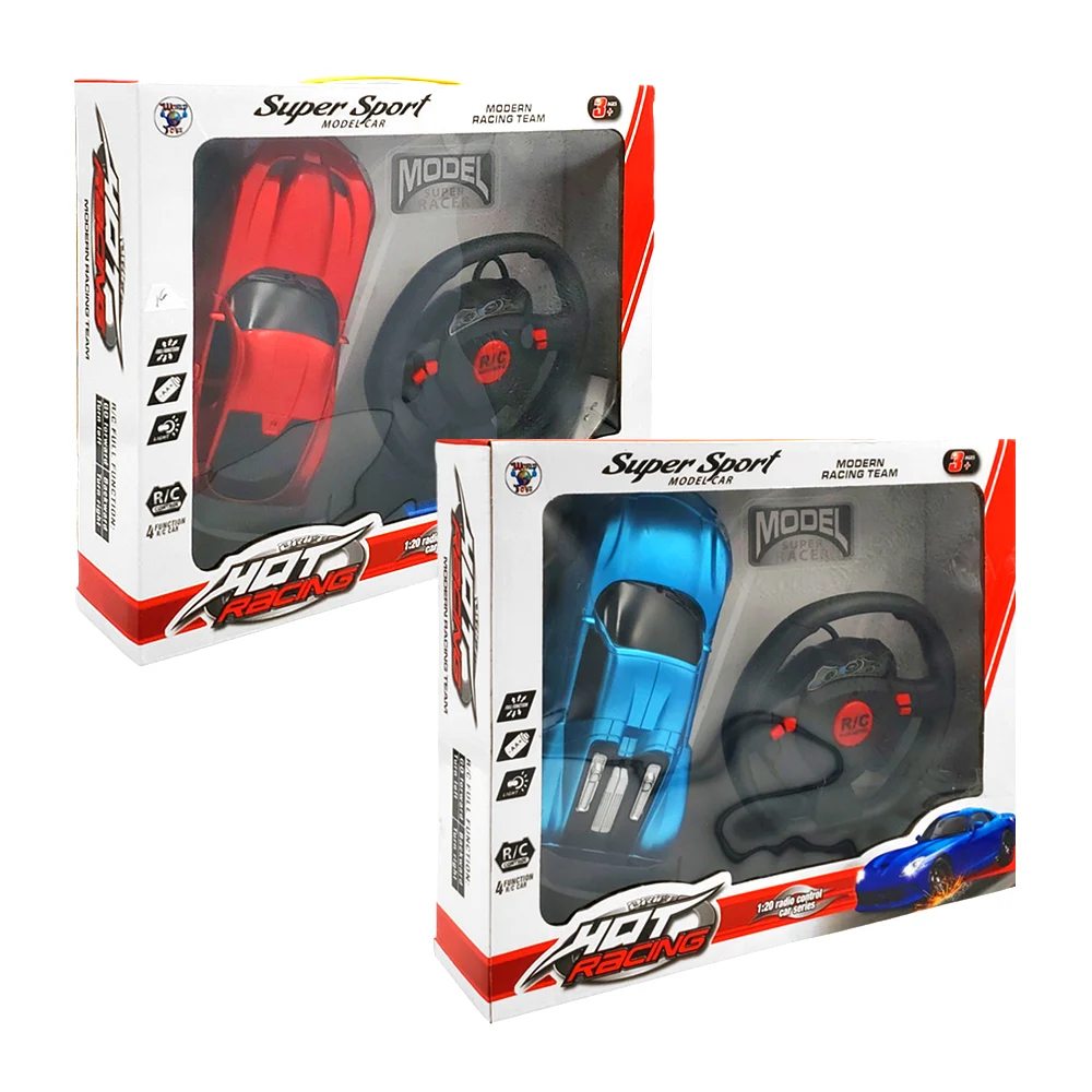 Carro eléctrico de radio control + volante, variedad de colores / wt4…