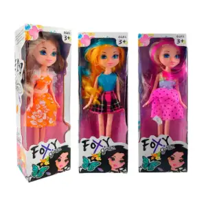 Muñeca foxy girlz de plástico con vestido a la moda, variedad de mode…