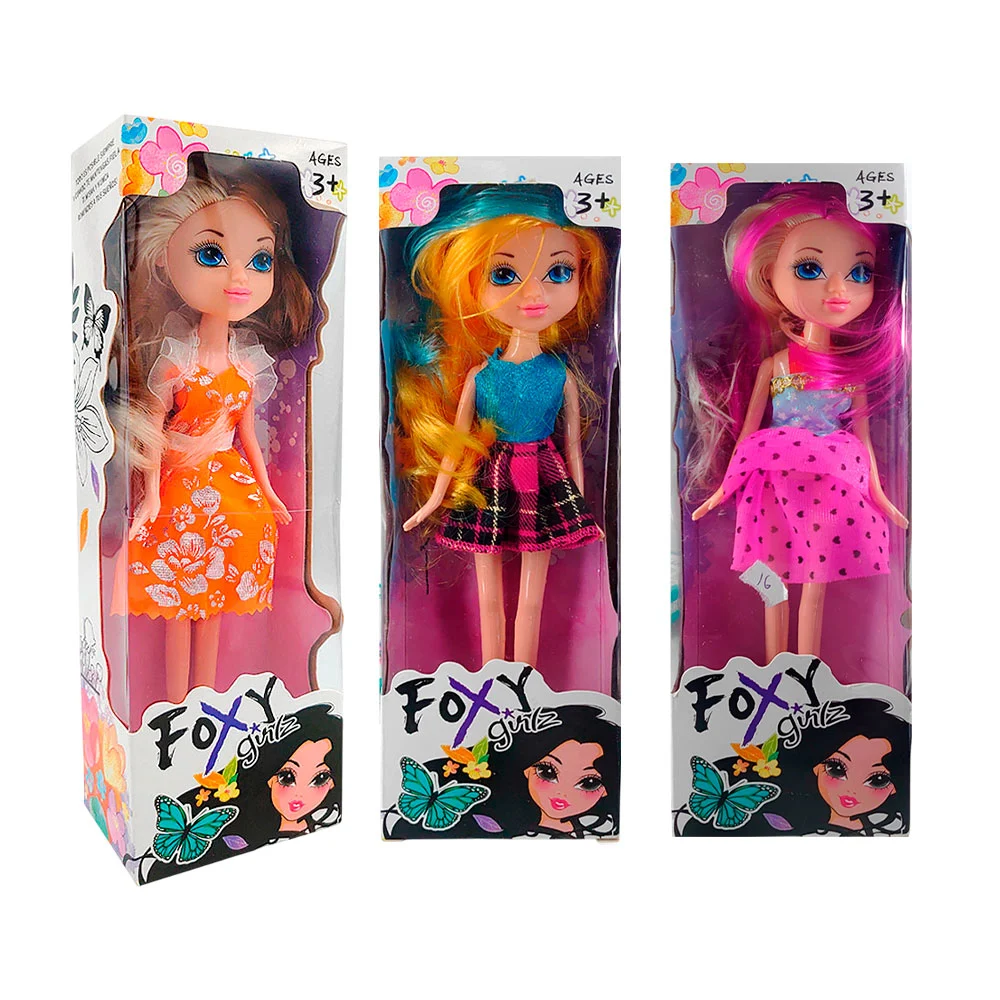 Muñeca foxy girlz de plástico con vestido a la moda, variedad de mode…