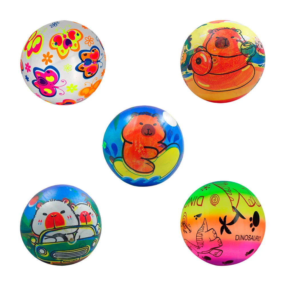1pza Pelota desinflada multicolor de látex con estampado, variedad de…